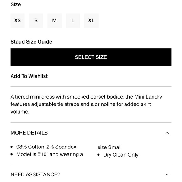 Staud Black Mini Landry Tiered Smocked Dress - Picture 4 of 5